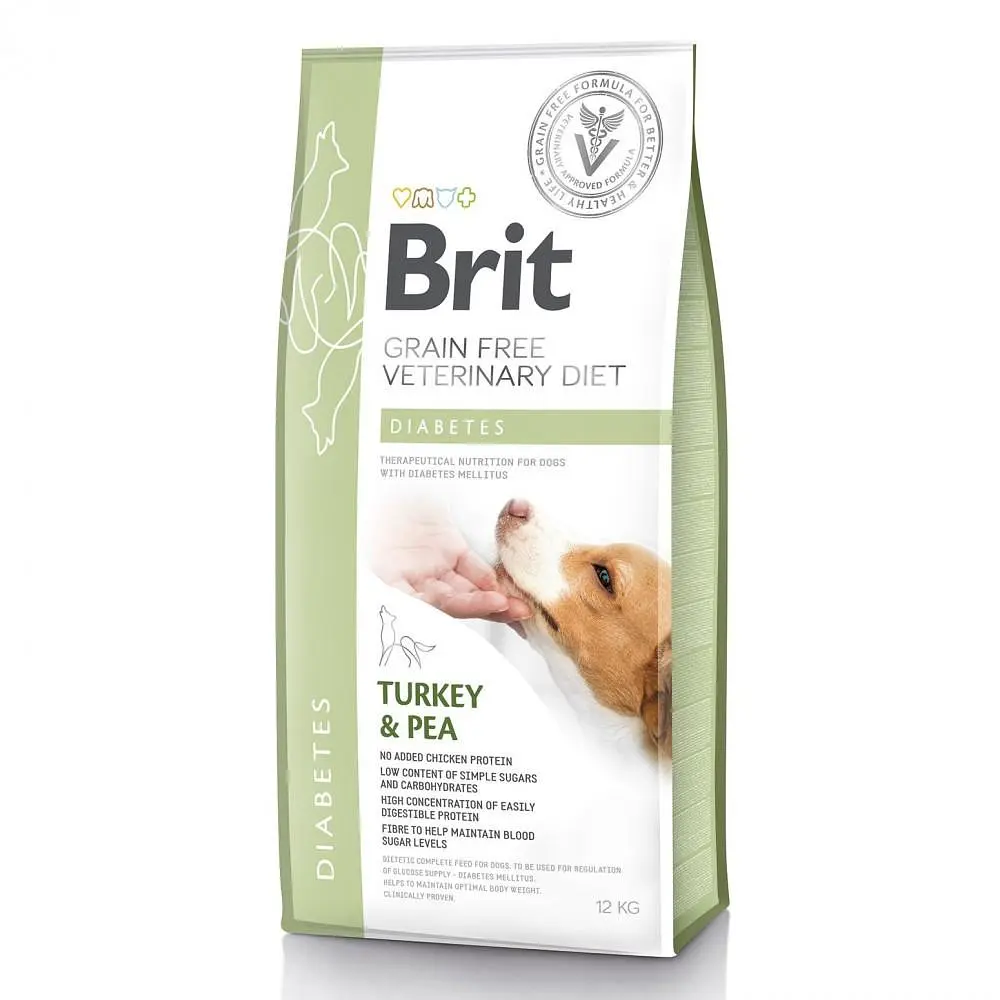 Дієтичний сухий корм Brit GF VetDiet Dog Diabetes для собак, при цукровому діабеті з індичкою та горохом 12 кг (арт.170942/528097)