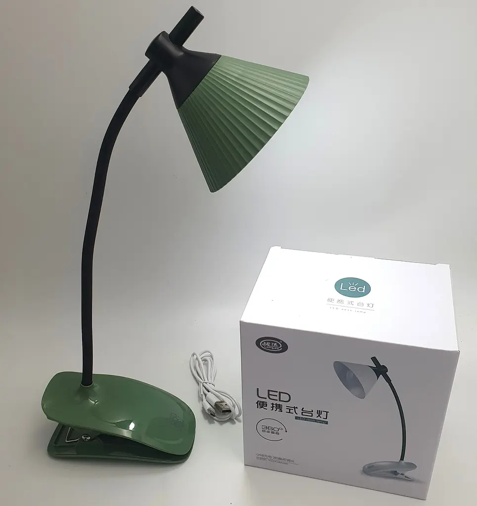 LED-лампа 4 W сенсорна світлодіодна гнучка 28 см настільна на прищіпці акумуляторна WinBoss YD03 зелена - фото 9