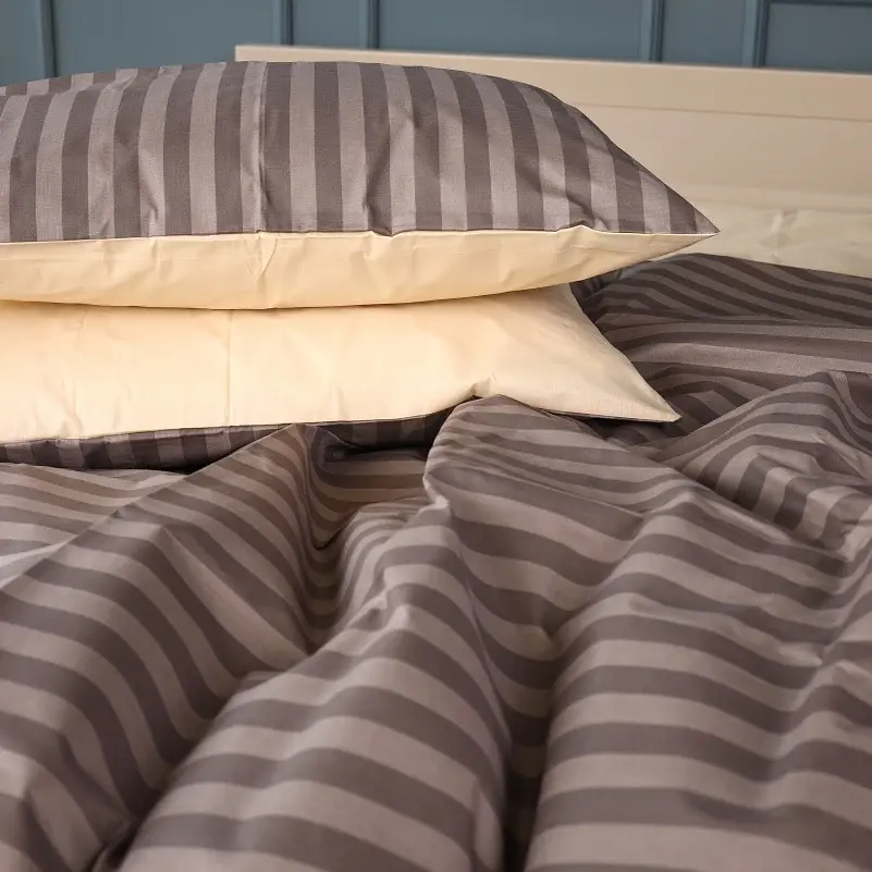 Комплект постільної білизни MirSon Ranforce Elite Elegant Stripes 110х140 см бежевий/шоколадний (2200011018621) - фото 5