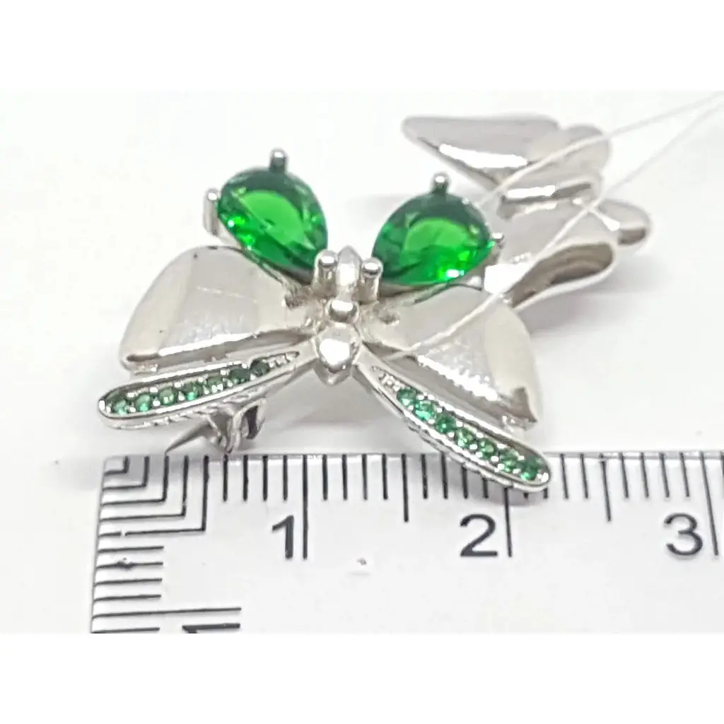 Серебряная брошь Подиум Бабочка с фианитами. TBR0177 - фото 4