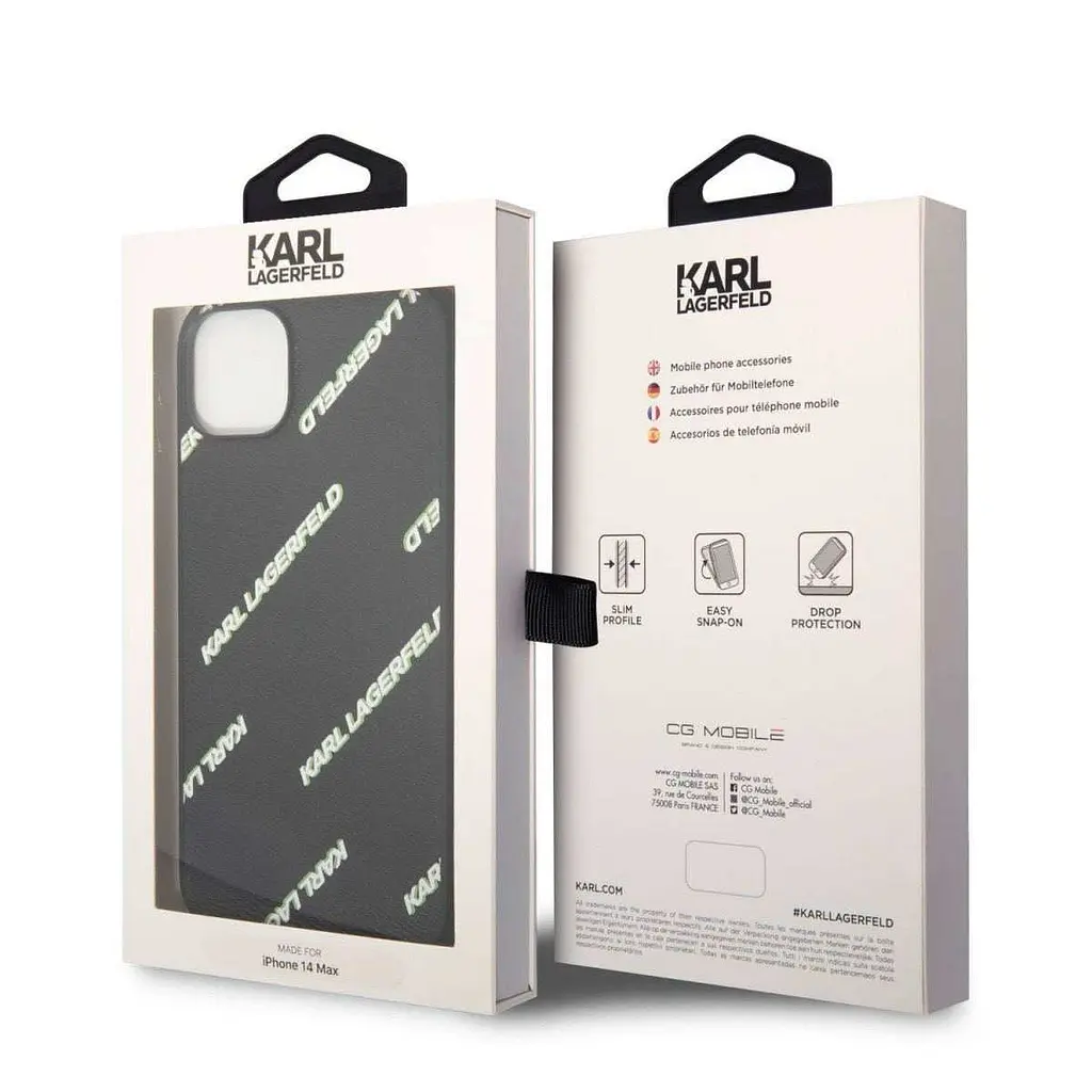 Чехол Karl Lagerfeld PU Grained Leather Logomania для iPhOne 14 Plus Black - фото 6
