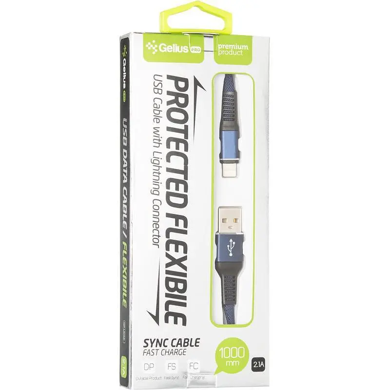 USB кабель Gelius Pro Flexible GP-UC02i Lightning Blue - фото 2