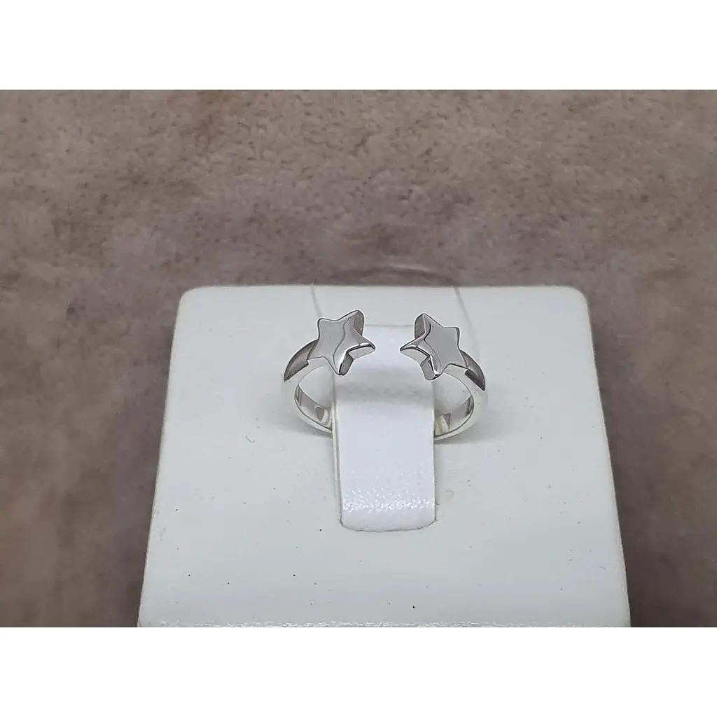 Срібне незамкнене кільце Qvaliz Зірки. 90101192 14,5 - фото 3