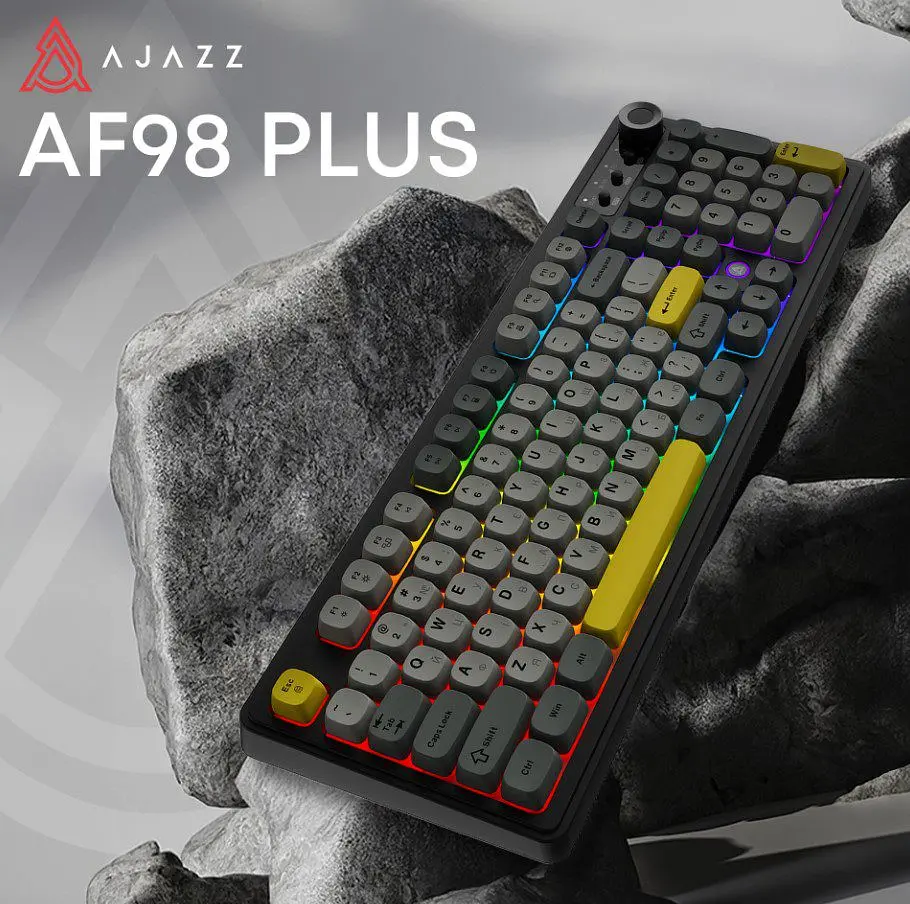 Клавіатура ігрова бездротова Ajazz AF-BGY-98 Plus Black-Gray-Yellow 2.4G/Bluetooth/USB - фото 5