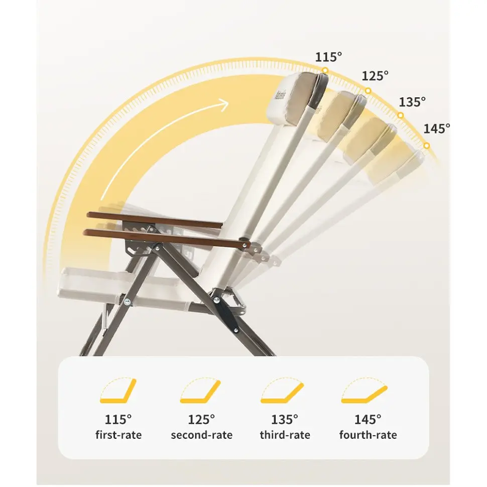 Крісло складане з регульованим нахилом Naturehike CNK2550JJ012 бежевий - фото 3