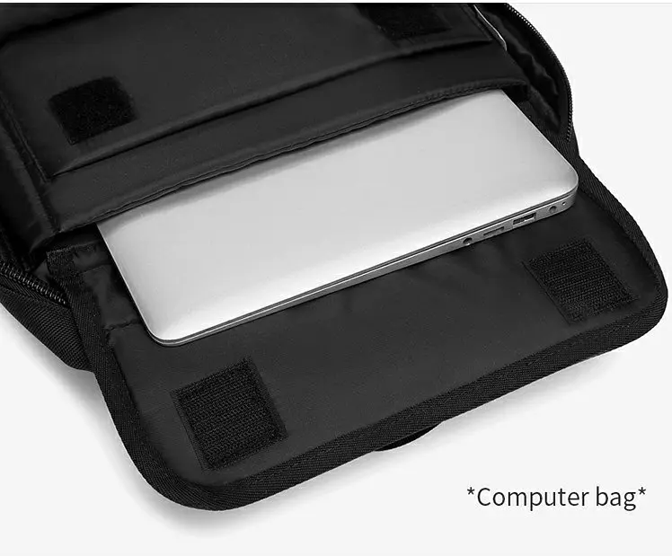 Рюкзак міський Ozuko 9388 діловий офісний з USB портом та відсіком для ноутбука до 15.6' 17л Black (19357) - фото 8