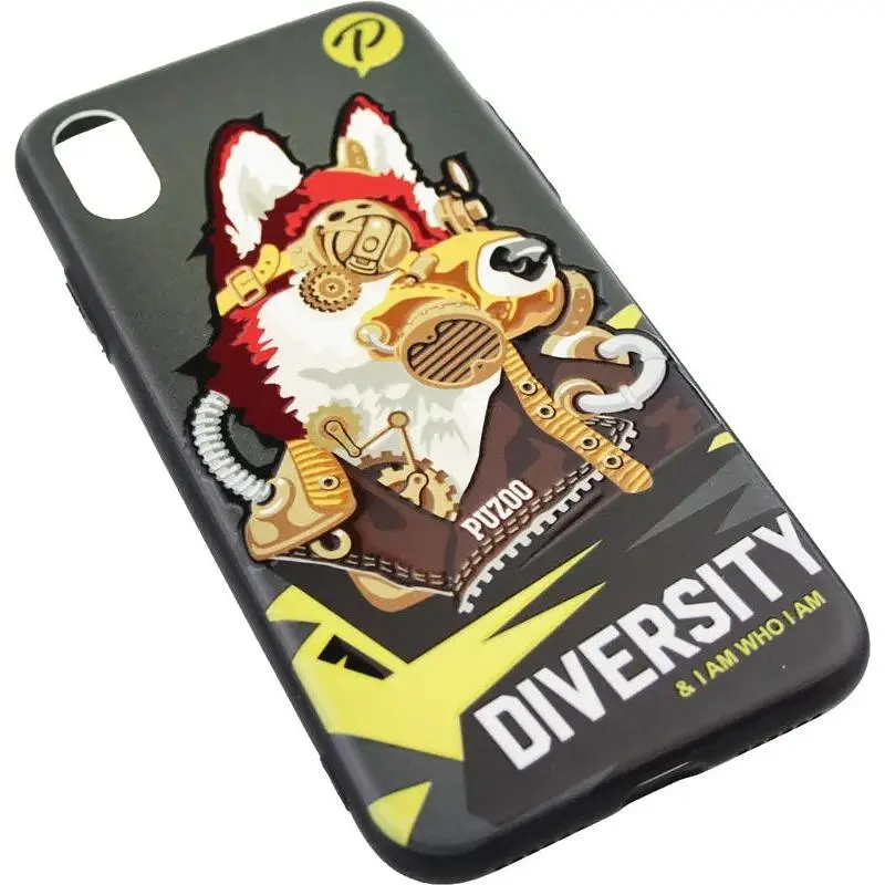 Чохол-накладка PUZOO TPU with UV Printing Punk Phone iPhone X Black - фото 3