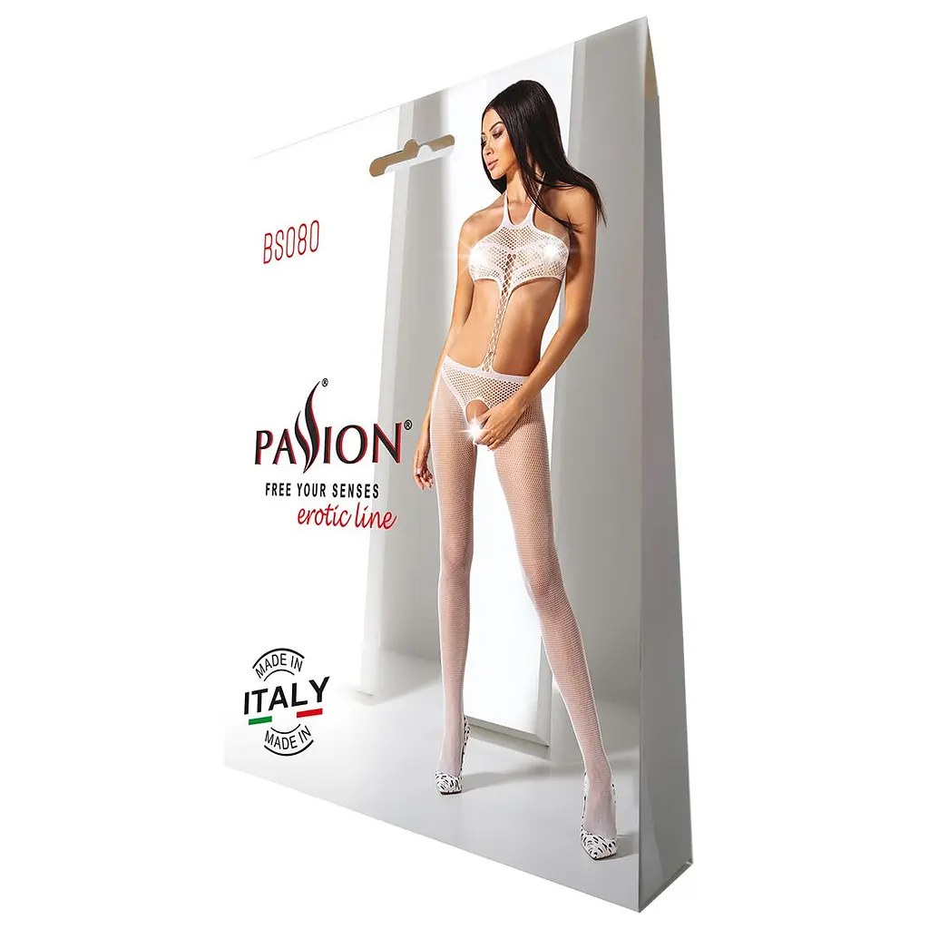 Відкритий бодістокінг Passion BS080 white - фото 5