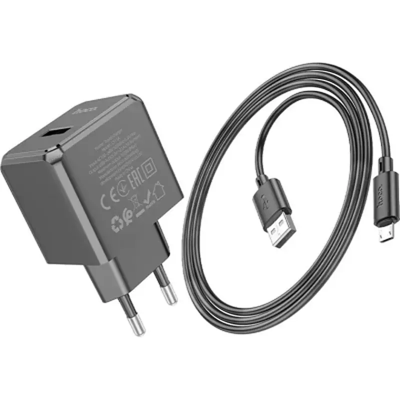 Зарядний пристрій HOCO CS11A Ocean USB + cable USB to Micro 5P 10.5W Black (6942007603584) - фото 2