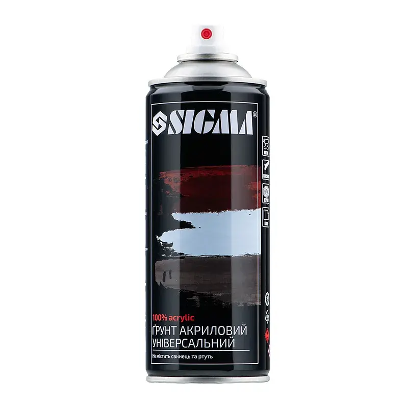 Грунт аерозольний акриловий 400мл RAL 3009 (оксидно-червоний) SIGMA (2737541) - фото 2