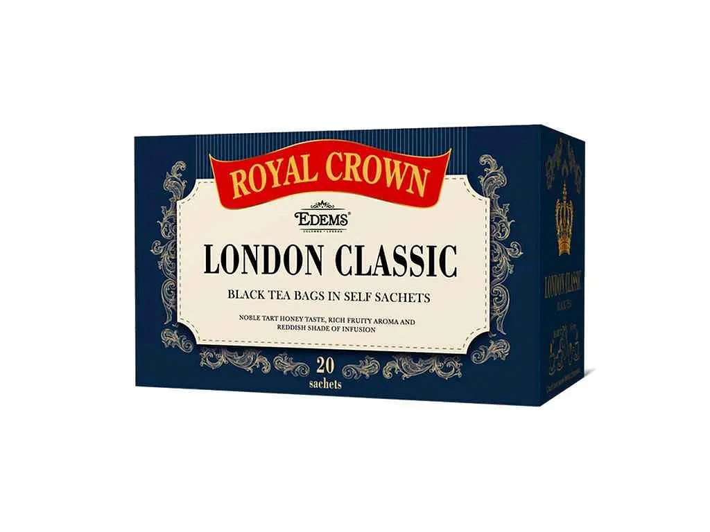 Чай пакетований чорний Royal Crown 2 г "LONDON CLASSIC" 20 пакетиків