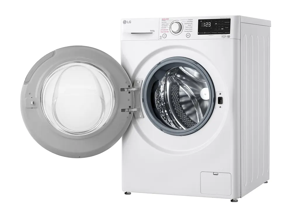Пральна машина LG фронтальна, 10,5кг, 1400, A+++, 57см, дисплей, пара, інвертор, білий (F4V3RS0WW) - фото 4