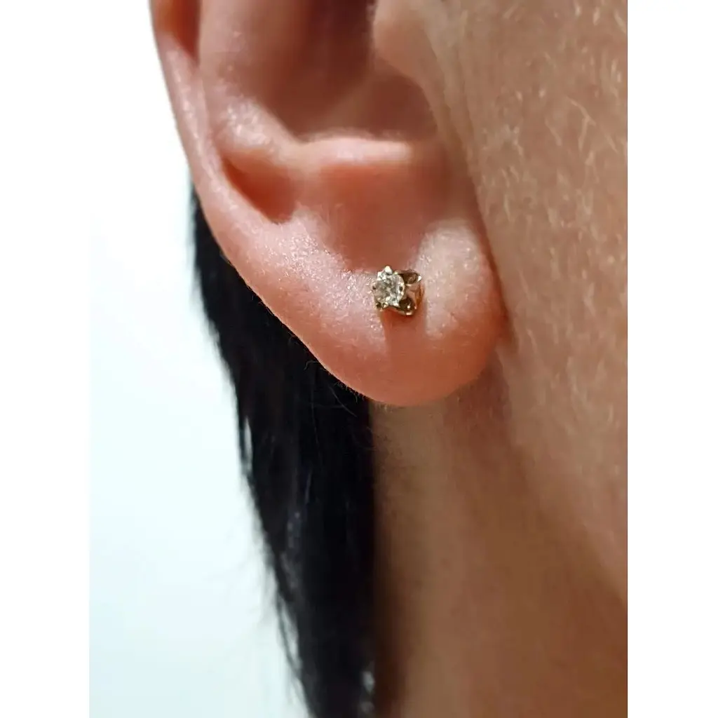 Золотые серьги-пуссеты ЮЗ "Багет" с бриллиантами. 62632 - фото 2