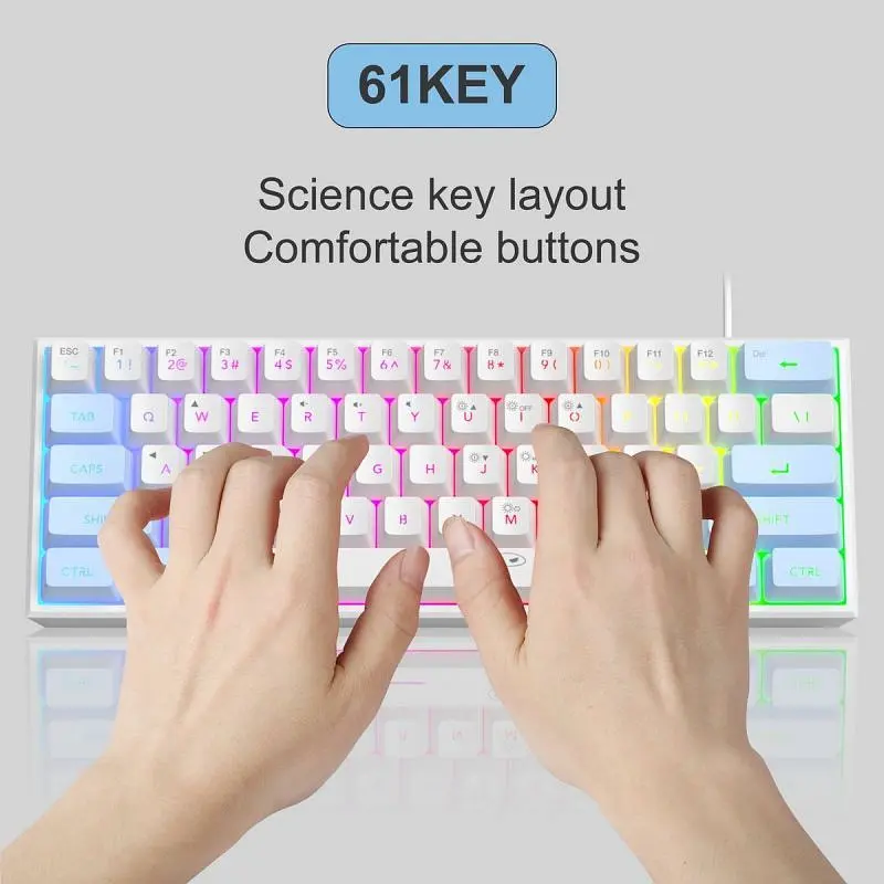 Клавіатура MageGee TS91 RGB (6971969727519-UA) Blue/White - фото 2