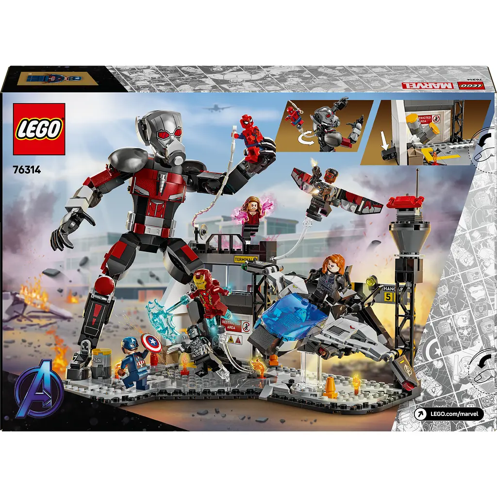 Конструктор LEGO Marvel Первый мститель: Противостояние Приключенческая битва, 736 деталей (76314) - фото 15