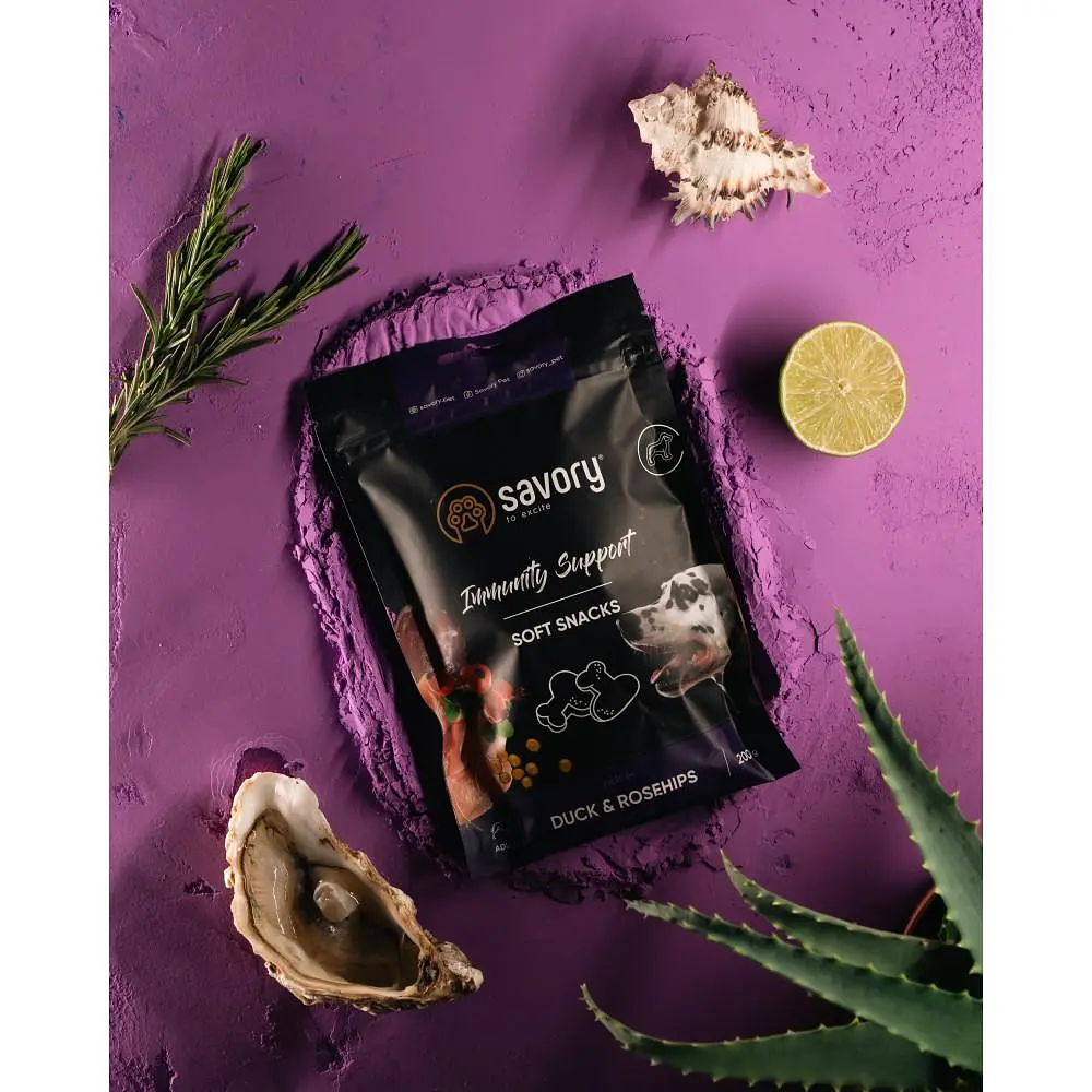 М'які ласощі Savory для зміцнення імунітету собак, качка та шипшина, 200 г - фото 8