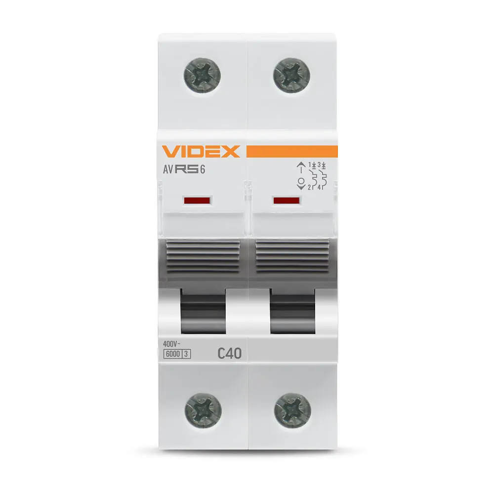 Автоматичний вимикач RS6 2п 40А 6кА С VIDEX RESIST VIDEX (26575-000) - фото 2