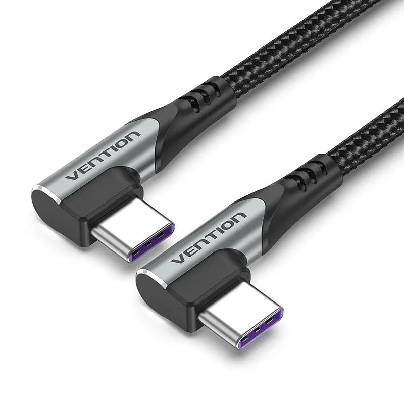 Кабель Vention TANHH USB-C - USB-C кутовий 90° PD 100 Вт 2 м сірий (TANHH)