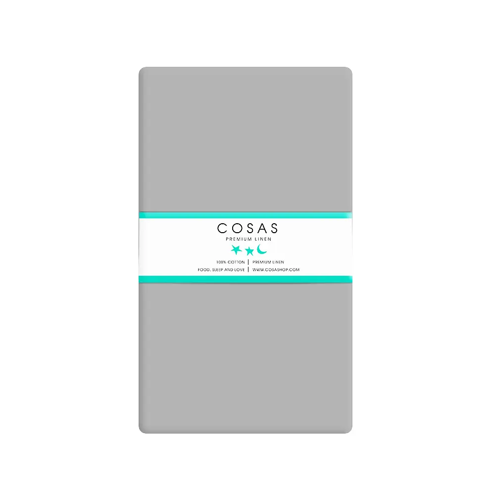 Комплект постільної білизни Cosas євро з простирадлом на резинці STARFALL MINT CS1 200 x 220 см (StarsfallMintWhite_El-Grey_200) - фото 5