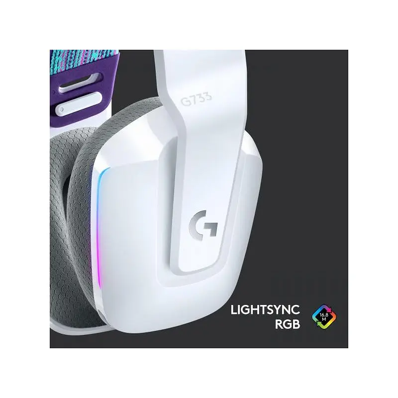 Комп'ютерна гарнітура Logitech G733 Lightspeed Wireless RGB White (981-000883) - фото 9