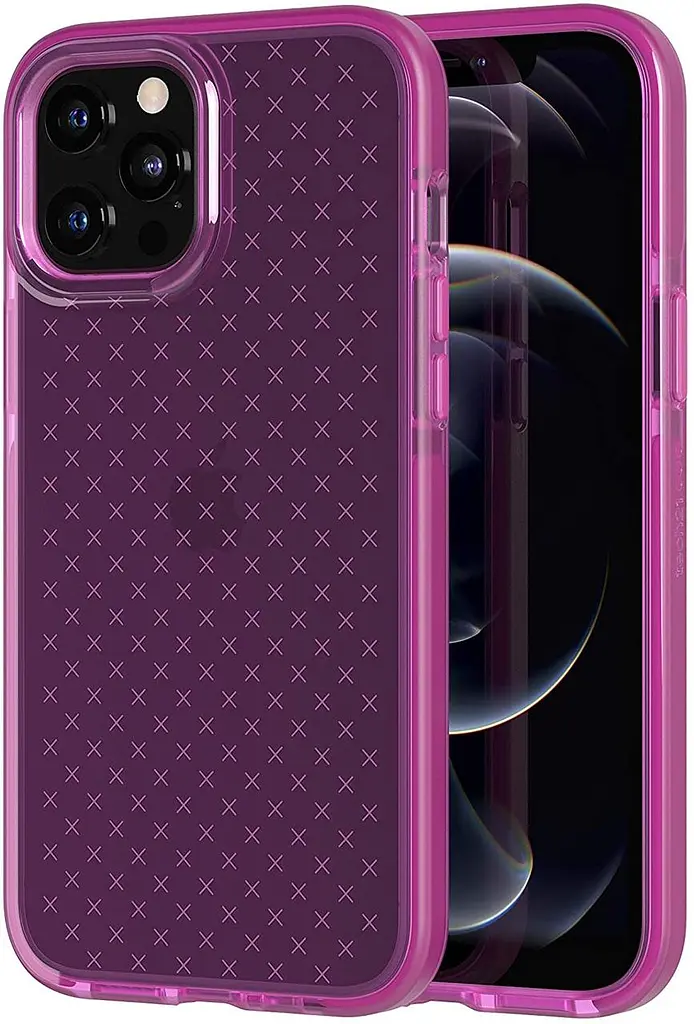 Протиударний чохол з антимікробним покриттям Tech21 Evo Check для iPhone 12 Pro Max (6.7") Mystical Fuchsia