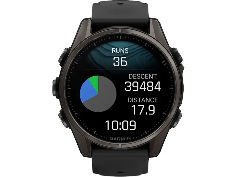 Спортивний годинник Garmin Fenix 8 43mm AMOLED Sapphire Carbon Gray DLC Tit. w. Black/Pebble Gray S. Band (010-02903-20/21) - фото 2