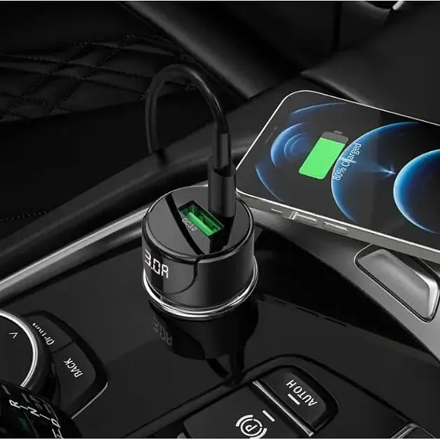 Автомобільний зарядний пристрій Hoco Z42 Display USB 20w Type-C 3.0A - фото 4