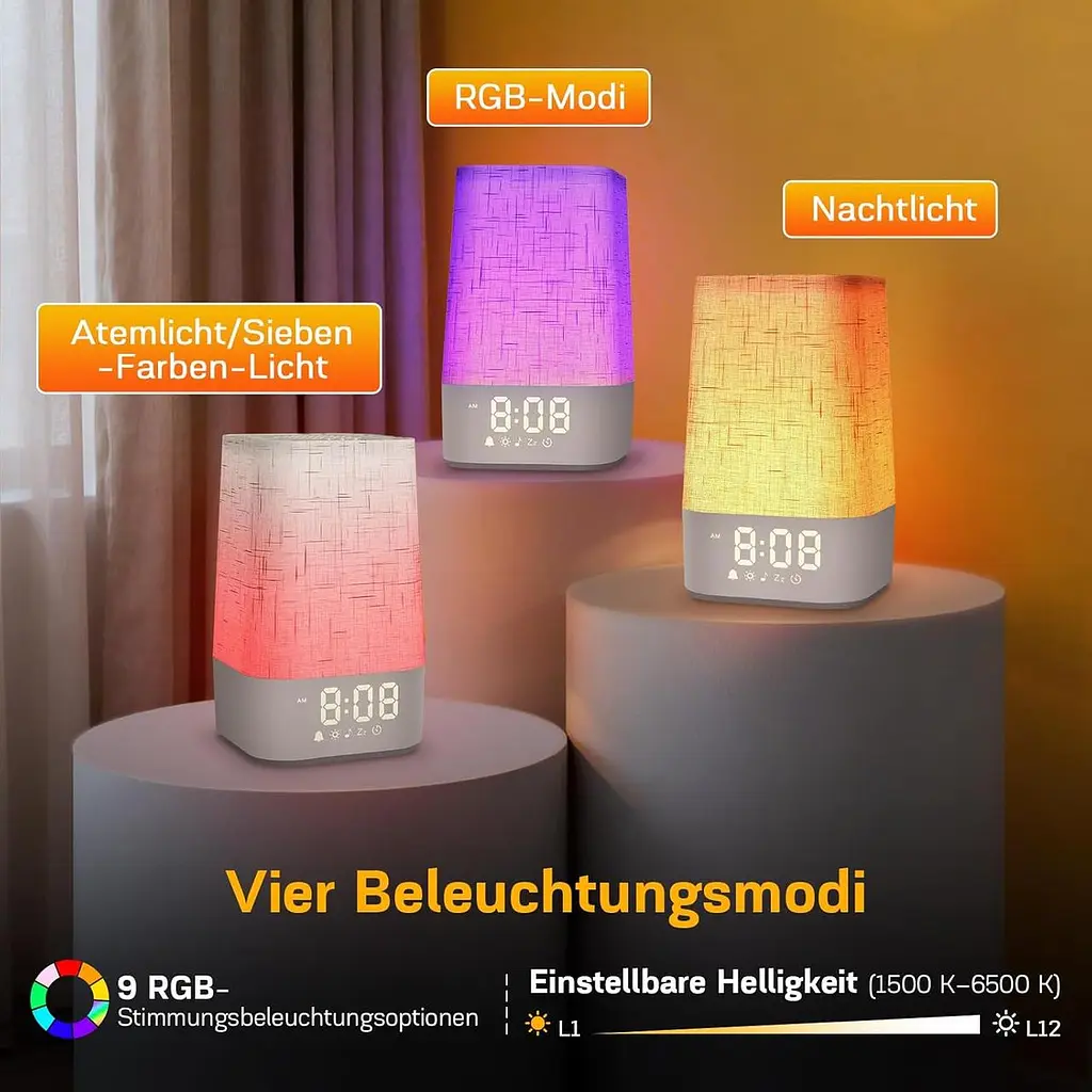 Будильник зі світанком MILFECH, 30 природних звуків, нічник, Wake Up Light - фото 3