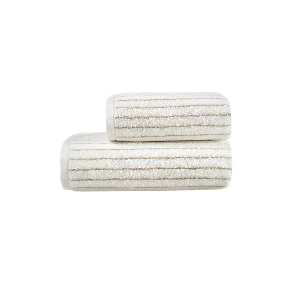 Рушник Lotus Home Готель Premium - Microcotton Stripe Ecru-Kahve 70x140 550 г/м² - фото 9