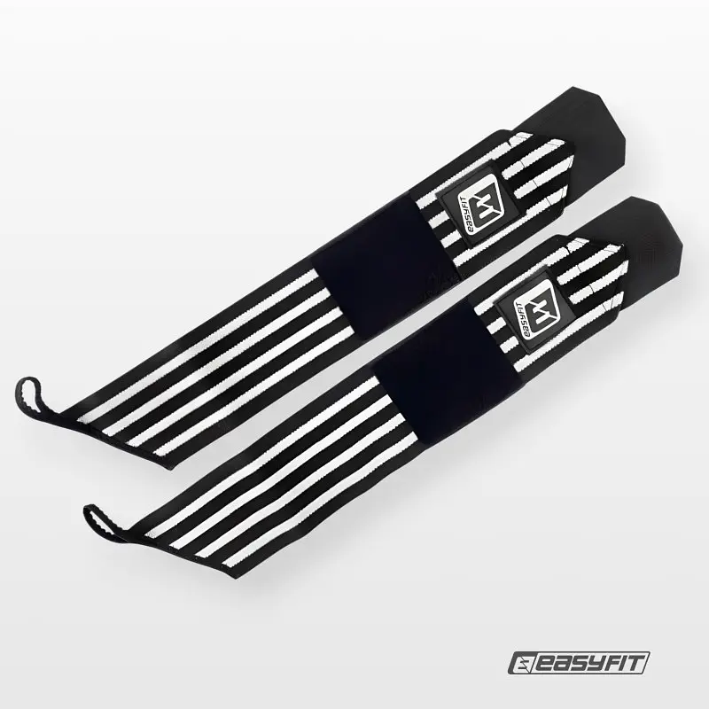 Кистьові бинти EasyFit на зап'ястя 50х8 см фіксатор, чорно-білі (EF-0060-GY) - фото 3