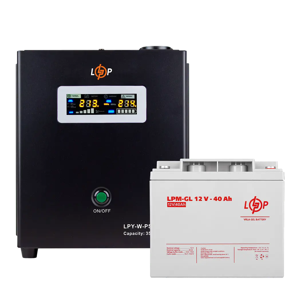 Комплект резервного живлення для котла LP (LogicPower) ДБЖ + гелева батарея (UPS W500 + АКБ GL 480W) - фото 4