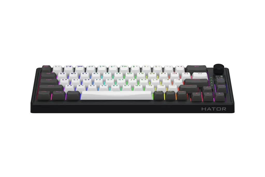 Клавіатура Hator Skyfall 65 Pro Aurum Vanila Silent RGB Wireless/Bluetooth/USB UA Grey/Black (HTK4160UA) - фото 2