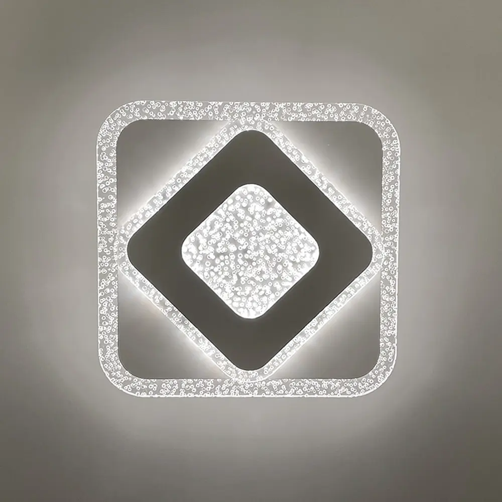 Стельовий або настінний світильник Ø 20 см з прозорим акрилом з бульбашками Line F 2230-200 Q WT - фото 4