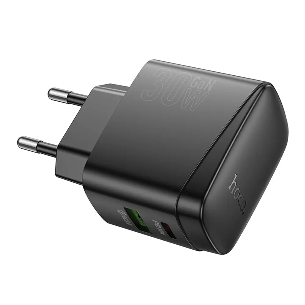 Мережевий зарядний пристрій Hoco CS61A Intelligent balance 1USB/1USB-C PD/QC 30W Black (35804_3605219) - фото 4