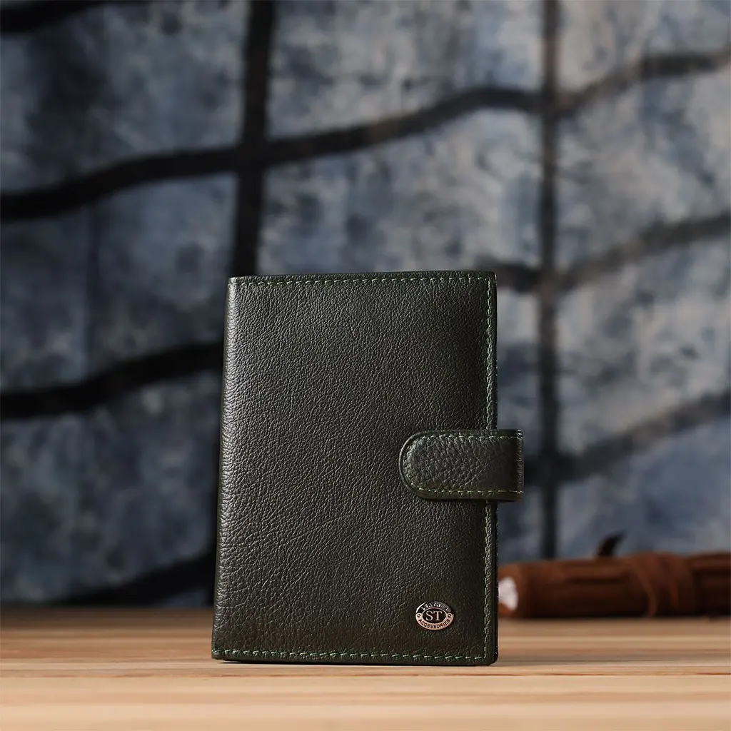 Оригінальна обкладинка на документи унісекс із натуральної шкіри ST Leather 23119 зелена - фото 9