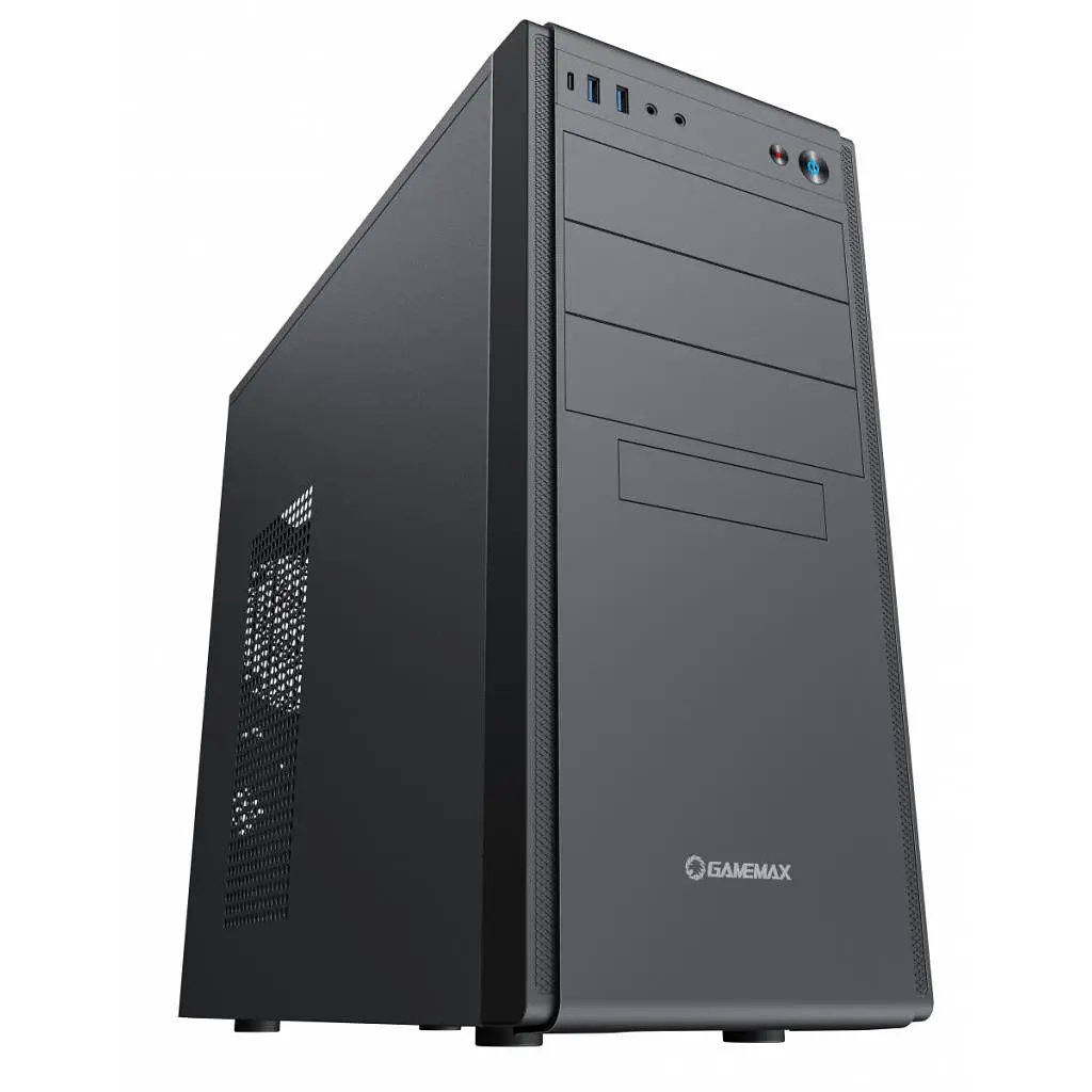 Корпус GameMax MT816-2U3-TYC Black, без БЖ, Mid Tower, ATX / Micro ATX / Mini ITX, 2xUSB 3.0, Type-C, 420x185x464 мм, 0.6 мм - фото 2