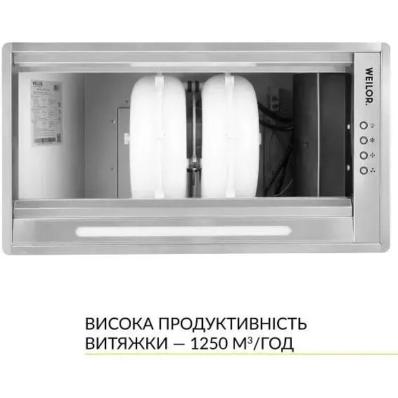 Витяжка вбудована Weilor PPE 5265 SS 1250 LED Strip - фото 5