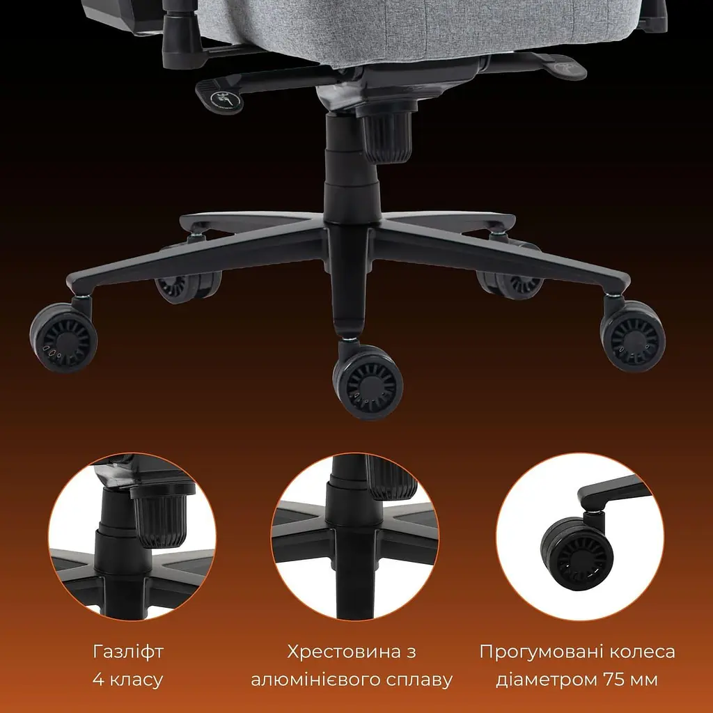 Ігрове крісло GamePro GC775G Fabric Gray (GC775G) - фото 15
