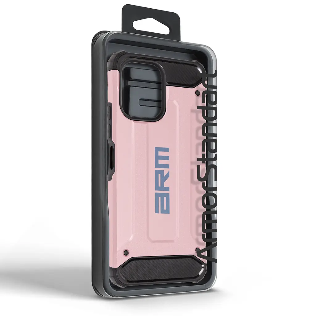 Чехол для Xiaomi Redmi 12 4G, Panzer, розовый, противоударный, бронированный, милитари, панель-накладка, защита всего корпуса, защита дисплея и камеры, термополиуретан (TPU) + поликарбонат (PC), ArmorStandart (ARM71472) - фото 7