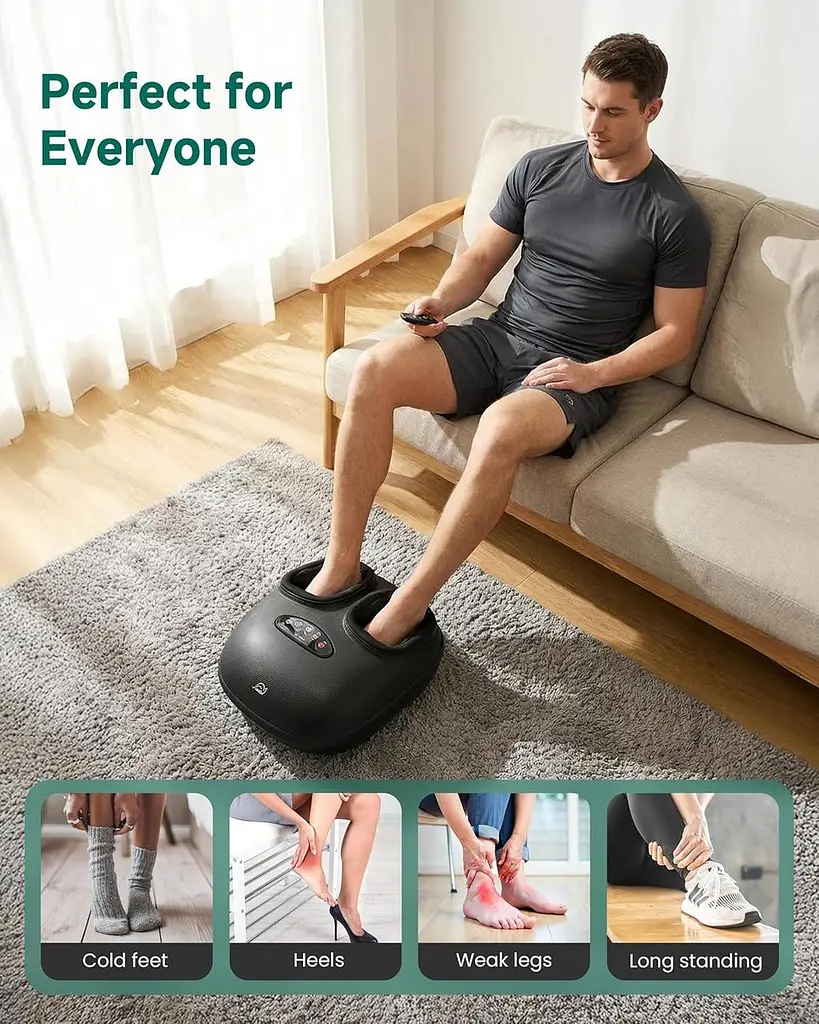 Масажер для ніг Snailax Shiatsu з підігрівом, компресією та пультом - фото 6