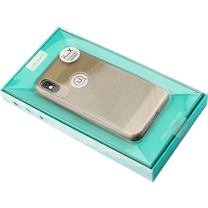 Чохол-накладка Usams Lavan Series Apple iPhone X Gold - фото 2