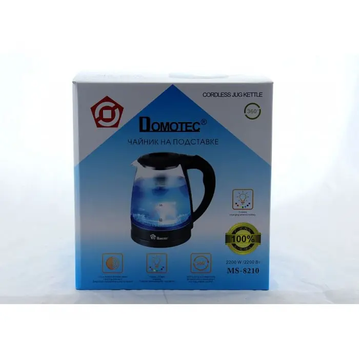 Електро чайник Domotec MS-8210 2200 W 2L скло з підсвіткою - фото 7