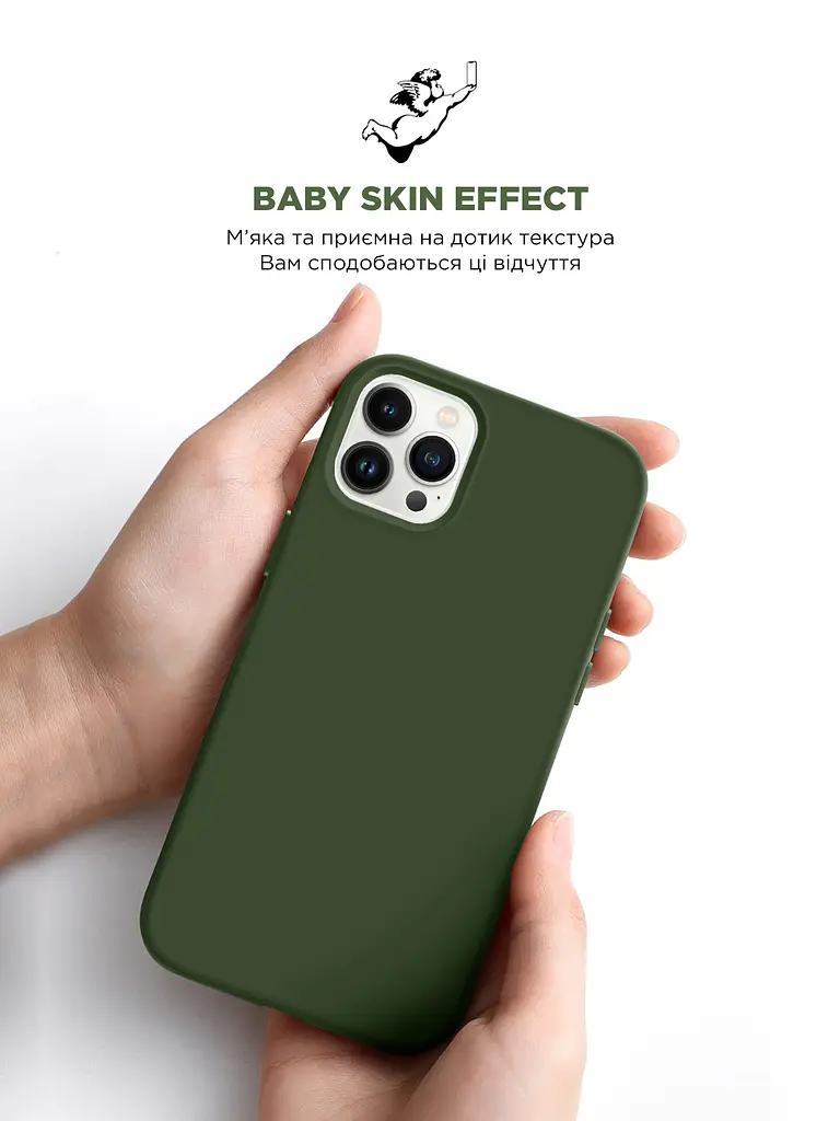 Силиконовый чехол для Apple iPhone 12 Pro Max, ICON2 Case, зеленый, противоударный, панель, защита всего корпуса, матовая поверхность Soft Touch, выступает над дисплеем, совместим с защитными стеклами и пленками, с микрофиброй - фото 8