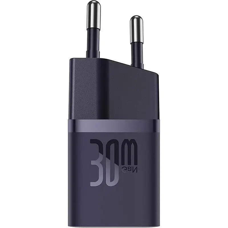 МЗП Baseus GaN5 Fast Charger (mini) 30W (1USB-C) + кабель Type-C to Type-C (P10110902) Midnight Purple - фото 3