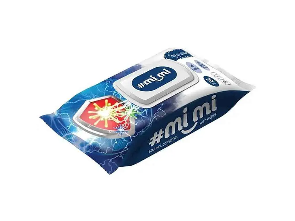 Вологі серветки МІ МІ 78шт Antibacterial з клапаном