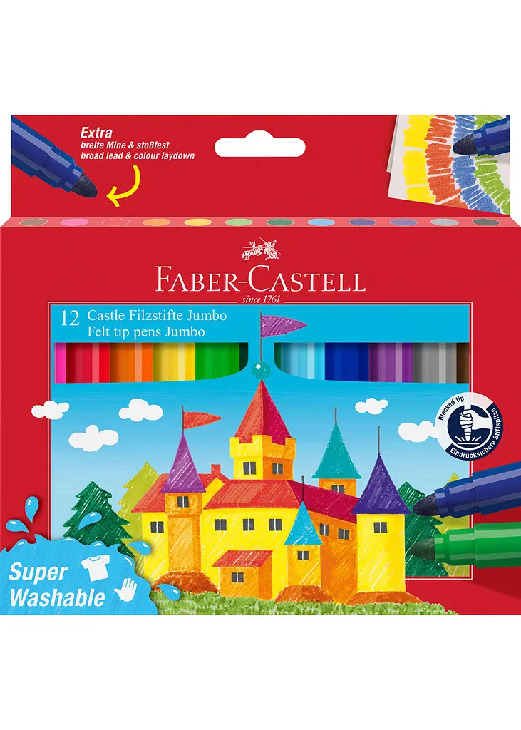 Фломастери 12 кол. FABER CASTELL Jumbo (154311) - фото 2