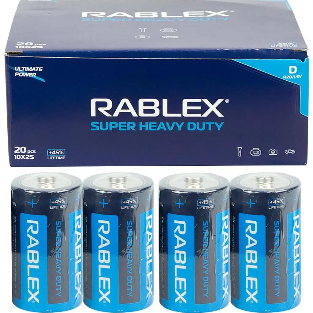 Батарейки універсальні Rablex D R20 для радіо набір з 2шт - фото 2