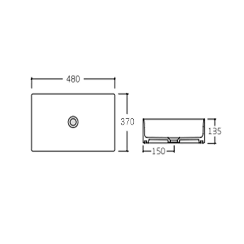 Умивальник Qtap Tern 480x370x135 Black matt QT176069MB, Чорний матовий - фото 2