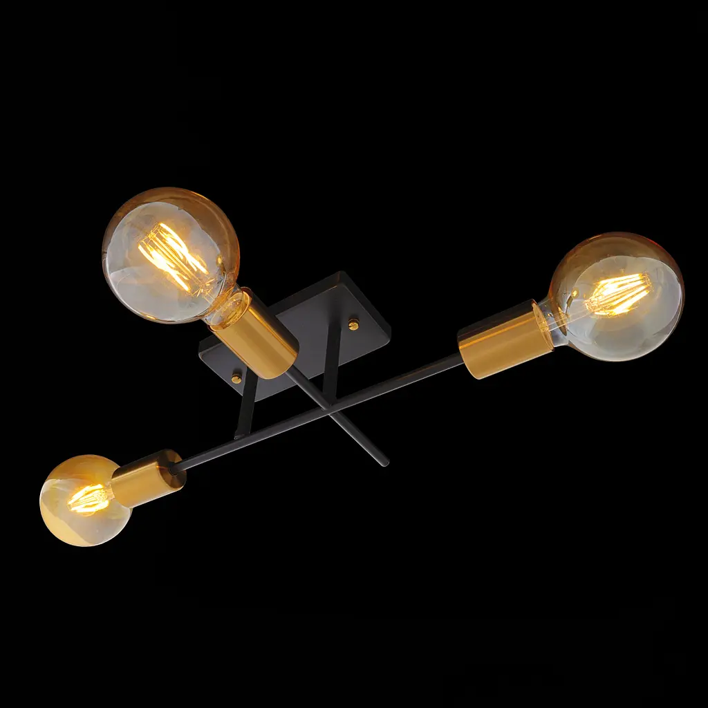 Люстра Brille потолочная лофт Е27 120W BK/JGT (BR-01 691C/3) - фото 4