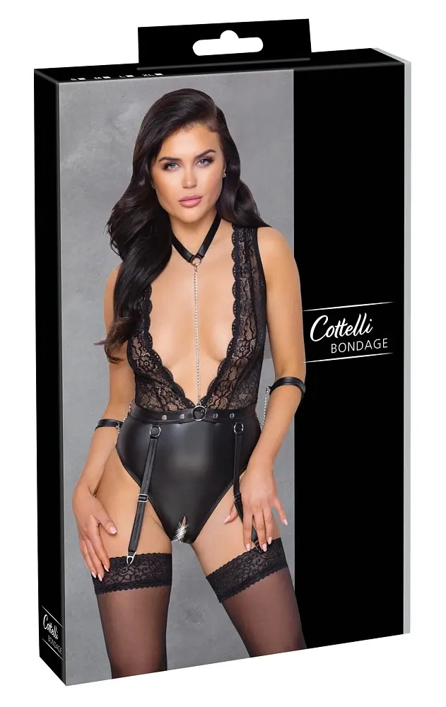 Сексуальний боді Cottelli Collection Bondage L чорний - фото 7